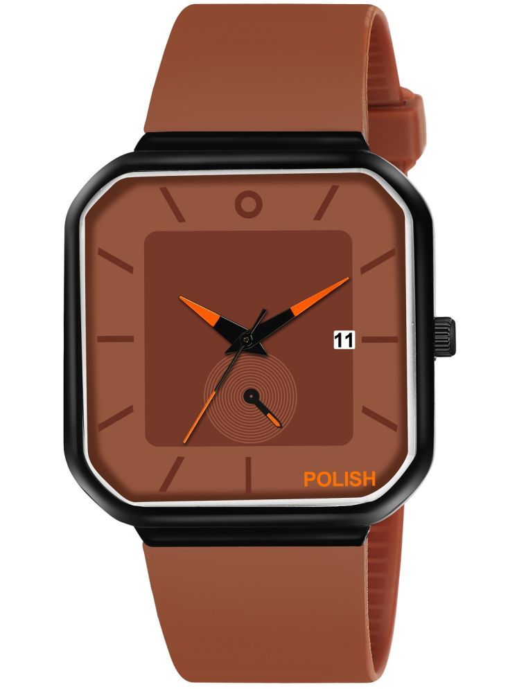     			Hala Brown Silicon Analog Men's Watch