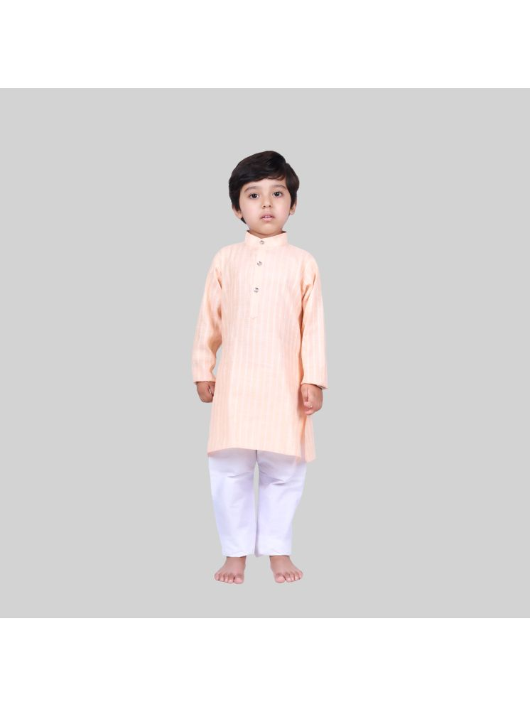     			Kidzee Kingdom Beige,White Cotton Boys Kurta Sets ( Pack of 1 )