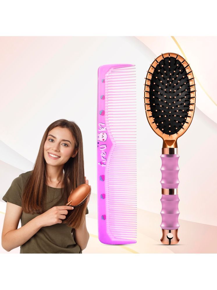     			MAJESTIQUE Hair Brush Set For All Hair Types ( Pack of 2 )