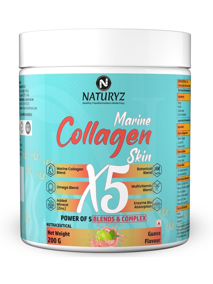     			NATURYZ Marine Collagen Skin X5 With Omega Multivitamins For Skin, Hair, Nails, Bones - 200g(Guava)