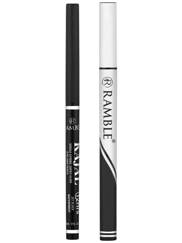     			RC RAMBLE Black Matte Kajal 3 g Pen ( Pack of 2 )