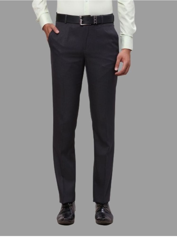     			VILLAIN Slim Flat Men's Formal Trouser - Dark Grey ( Pack of 1 )