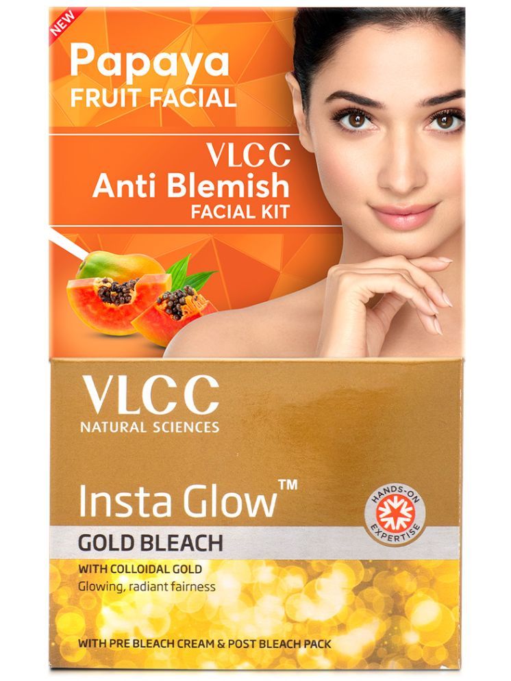     			VLCC Salon At Home Combo - Papaya Fruit Facial Kit - 60 g & Gold Bleach - 60 g