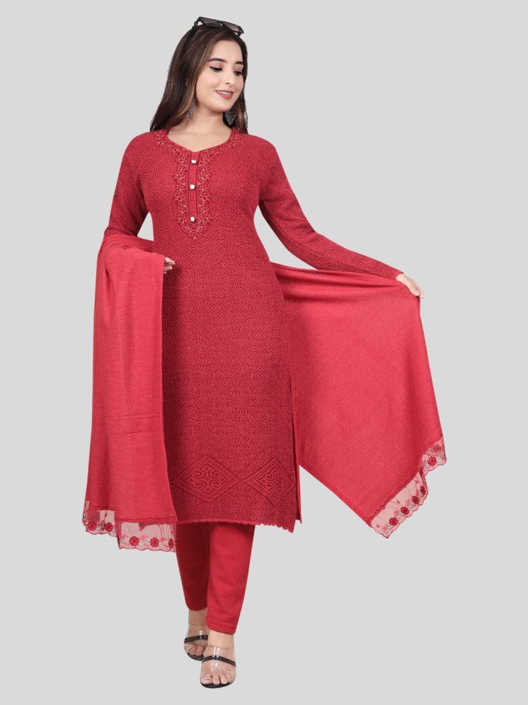     			WOOL'S KART Women Kurta Palazzo Co-Ord Set ( Pack of 1 , Red )