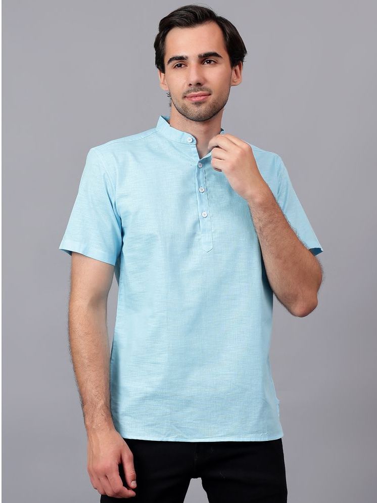     			Yugnik Sky Blue Cotton Men's Regular Kurta ( Pack of 1 )