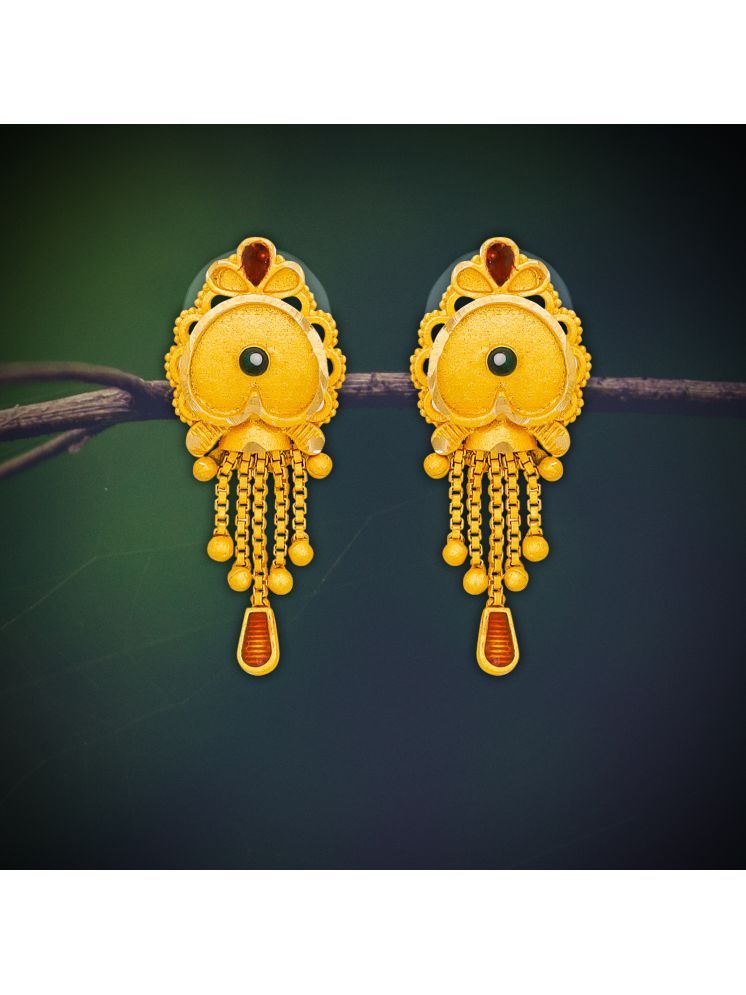     			Drashti Collection Golden Stud Earrings ( Pack of 1 )