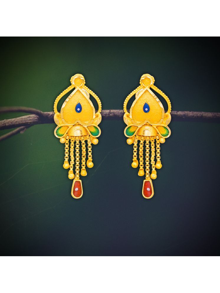     			Drashti Collection Golden Stud Earrings ( Pack of 1 )