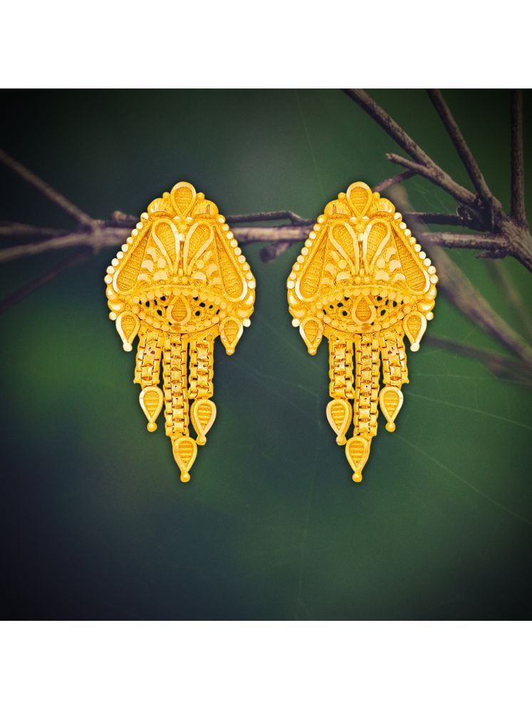     			Drashti Collection Golden Stud Earrings ( Pack of 1 )