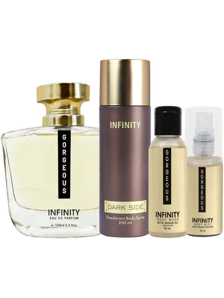     			Infinity Gorgeous Perfume, Dark Side Deodorant, Gorgeous Body Wash & Gorgeous Body Mist Pack of 4