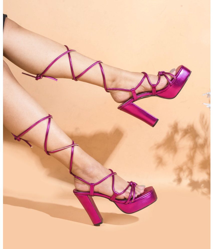     			JM Looks Pink Women's Sandal Heels