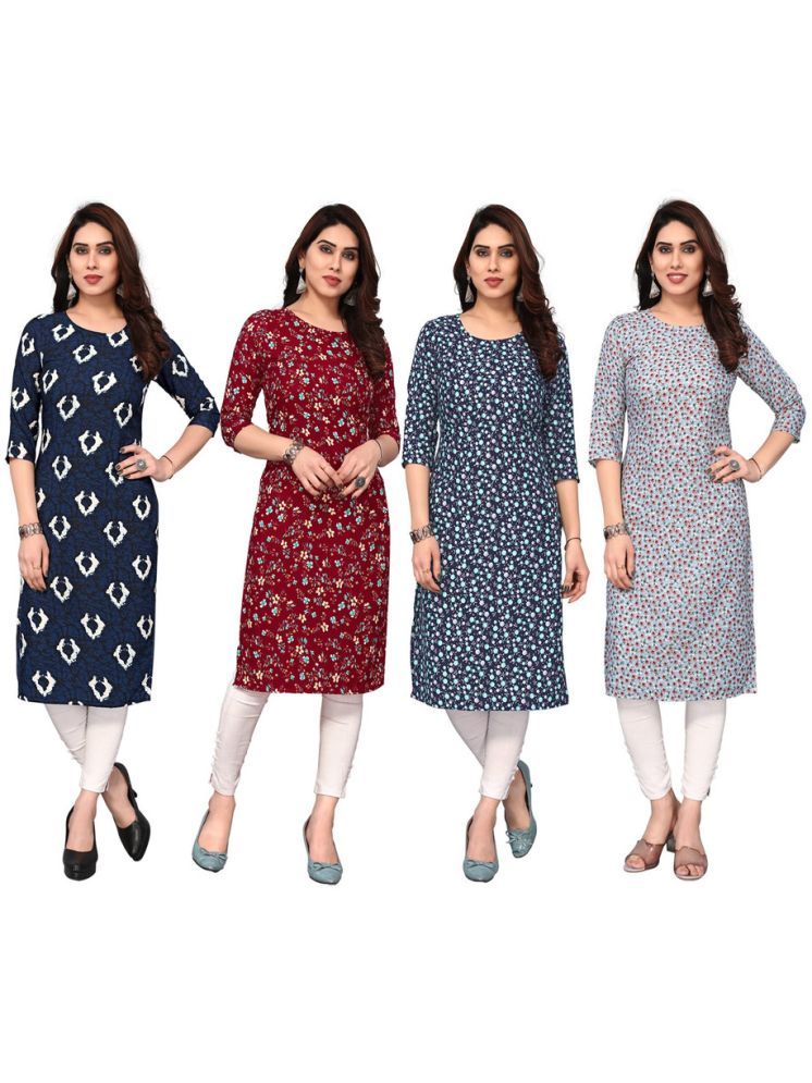     			KETAKI FASHION Crepe Printed Straight Women's Kurti - Multicolor ( Pack of 4 )