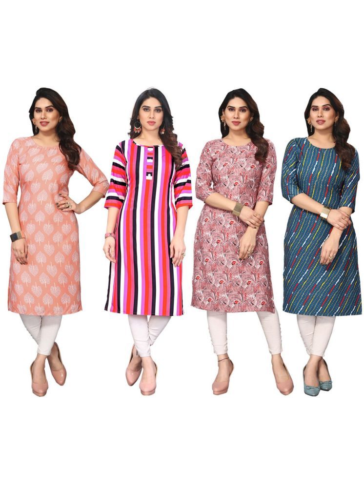     			KETAKI FASHION Crepe Printed Straight Women's Kurti - Multicolor ( Pack of 4 )