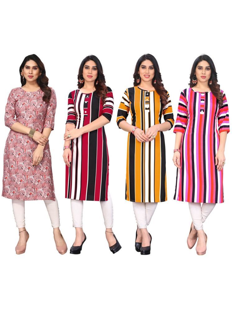     			KETAKI FASHION Crepe Printed Straight Women's Kurti - Multicolor ( Pack of 4 )