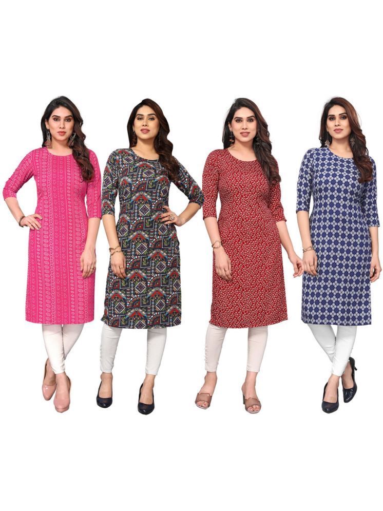     			KETAKI FASHION Crepe Printed Straight Women's Kurti - Multicolor ( Pack of 4 )