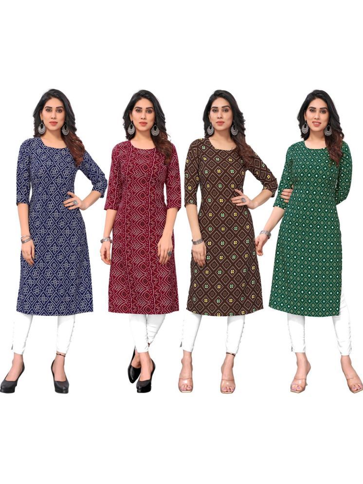     			KETAKI FASHION Crepe Printed Straight Women's Kurti - Multicolor ( Pack of 4 )