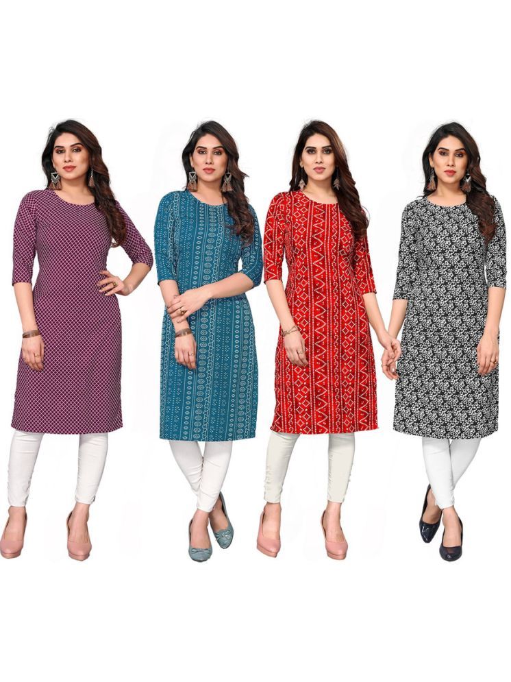     			KETAKI FASHION Crepe Printed Straight Women's Kurti - Multicolor ( Pack of 4 )