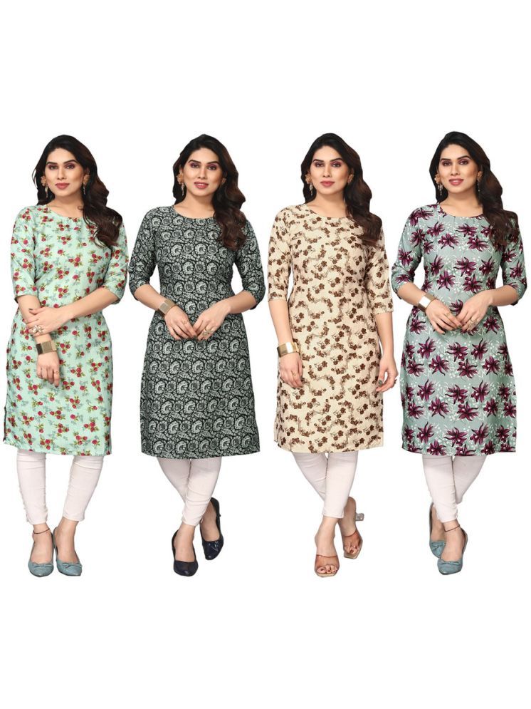     			KETAKI FASHION Crepe Printed Straight Women's Kurti - Multicolor ( Pack of 4 )