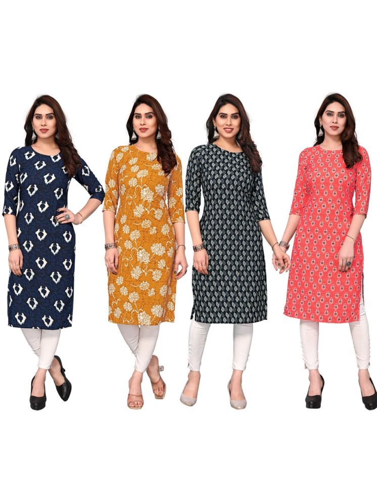     			KETAKI FASHION Crepe Printed Straight Women's Kurti - Multicolor ( Pack of 4 )