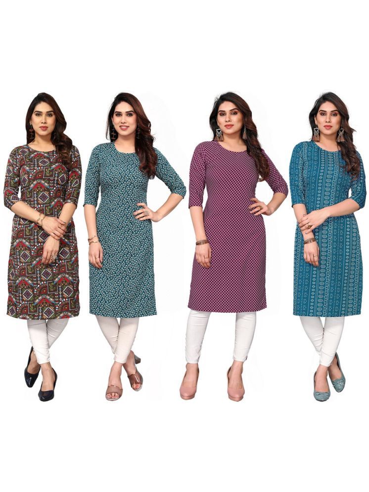     			KETAKI FASHION Crepe Printed Straight Women's Kurti - Multicolor ( Pack of 4 )