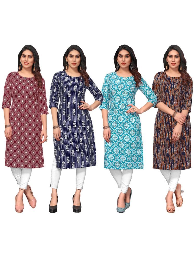     			KETAKI FASHION Crepe Printed Straight Women's Kurti - Multicolor ( Pack of 4 )