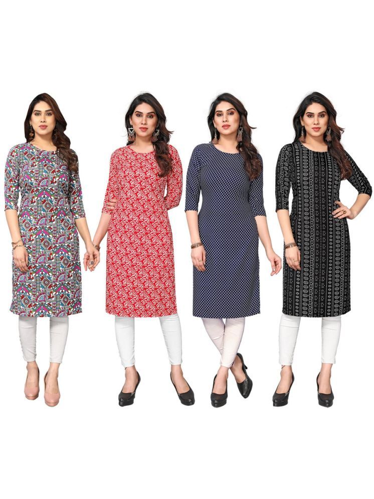     			KETAKI FASHION Crepe Printed Straight Women's Kurti - Multicolor ( Pack of 4 )