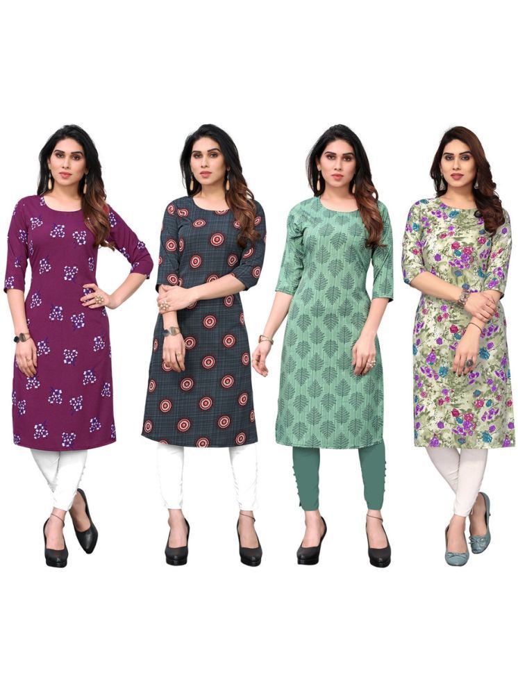     			KETAKI FASHION Crepe Printed Straight Women's Kurti - Multicolor ( Pack of 4 )