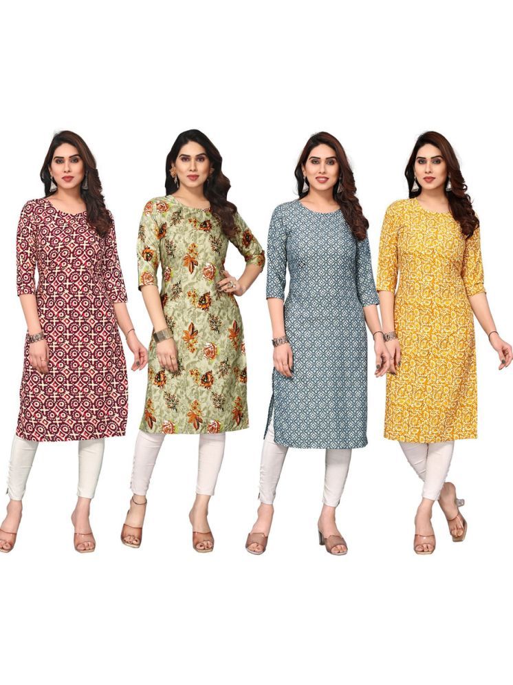     			KETAKI FASHION Crepe Printed Straight Women's Kurti - Multicolor ( Pack of 4 )