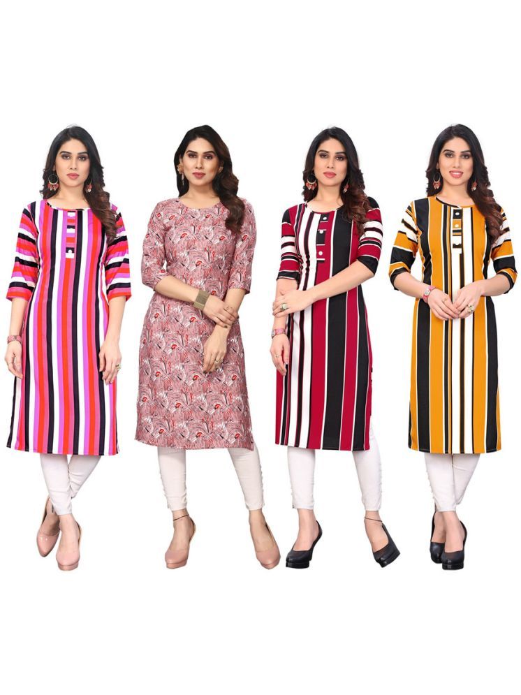     			KETAKI FASHION Crepe Printed Straight Women's Kurti - Multicolor ( Pack of 4 )