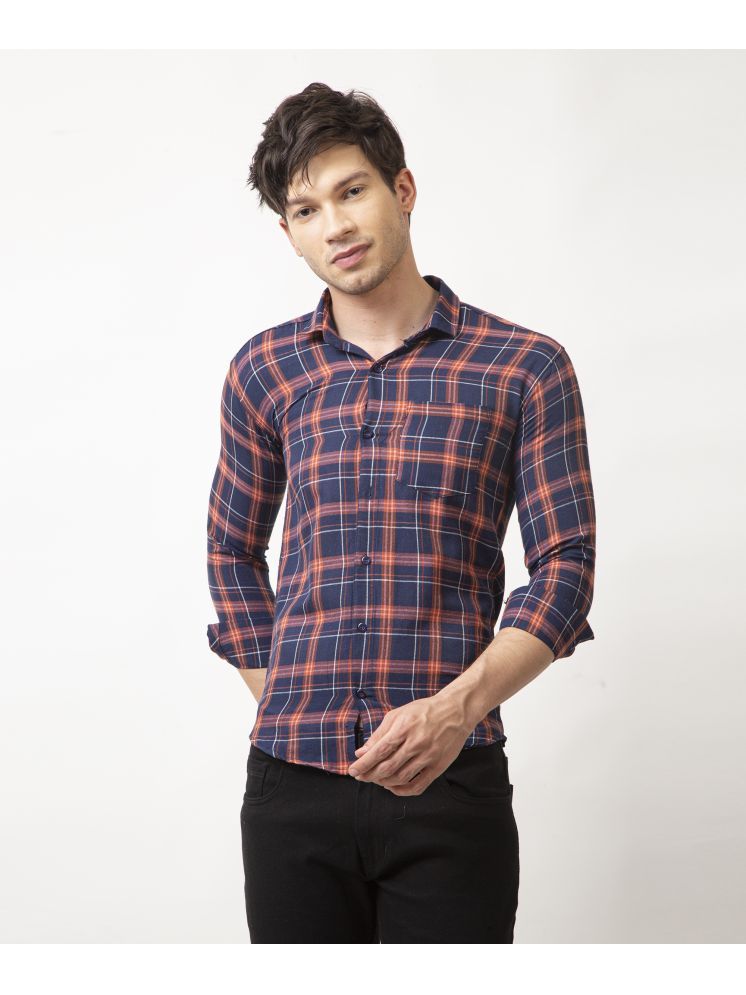     			NEW-18 100% Cotton Regular Fit Checks Full Sleeves Men's Casual Shirt - Red ( Pack of 1 )