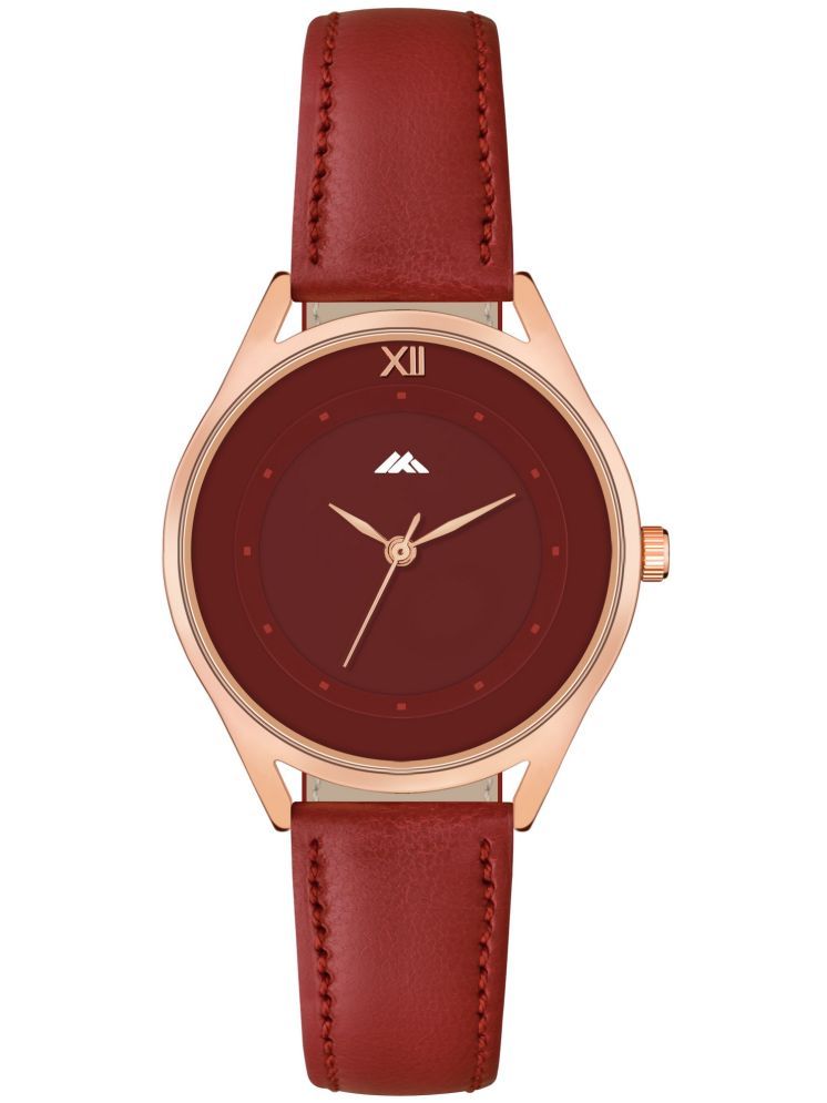     			Newman Red Leather Analog Womens Watch