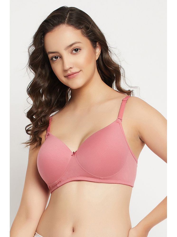     			Clovia Pink Cotton Lightly Padded Women's T-Shirt Bra ( Pack of 1 )