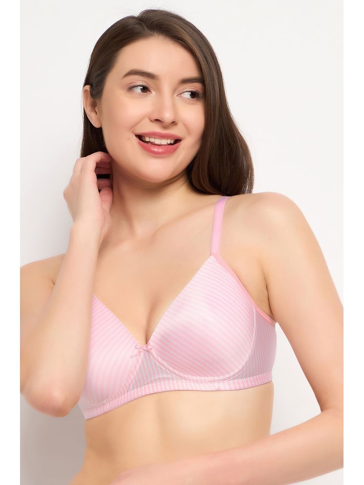     			Clovia Pink Nylon Lightly Padded Women's T-Shirt Bra ( Pack of 1 )