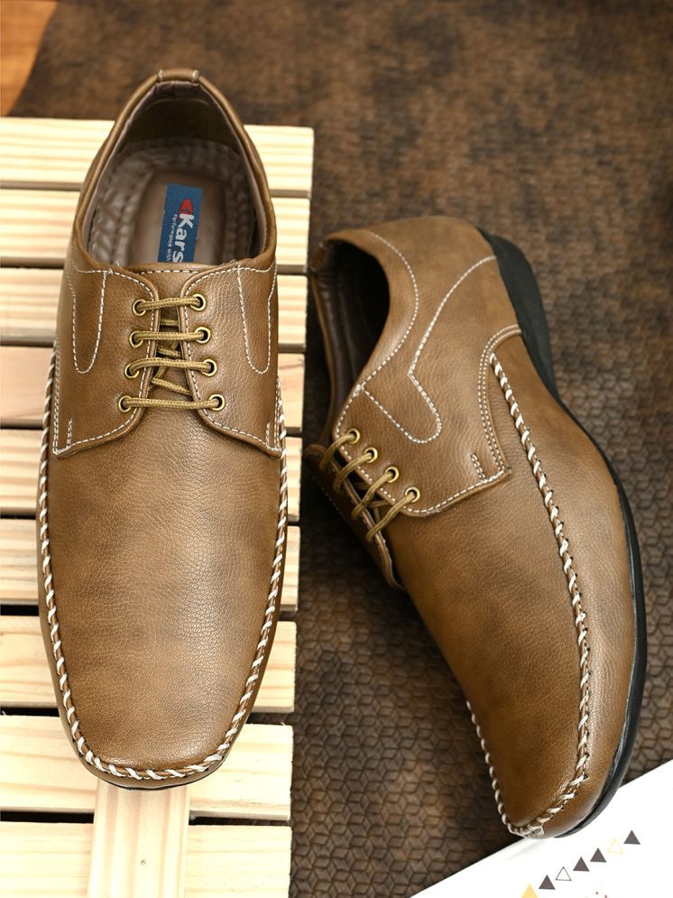     			Karsun Tan Men's Derby Formal Shoes