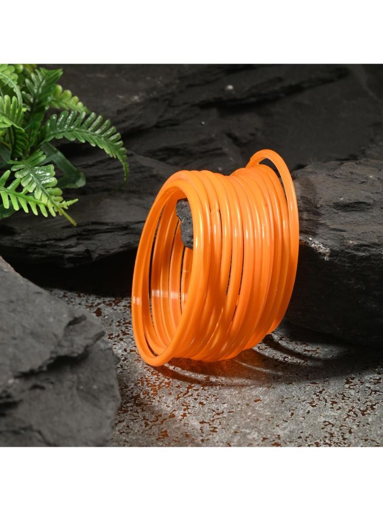     			Somil Orange Bangle Set ( Pack of 12 )