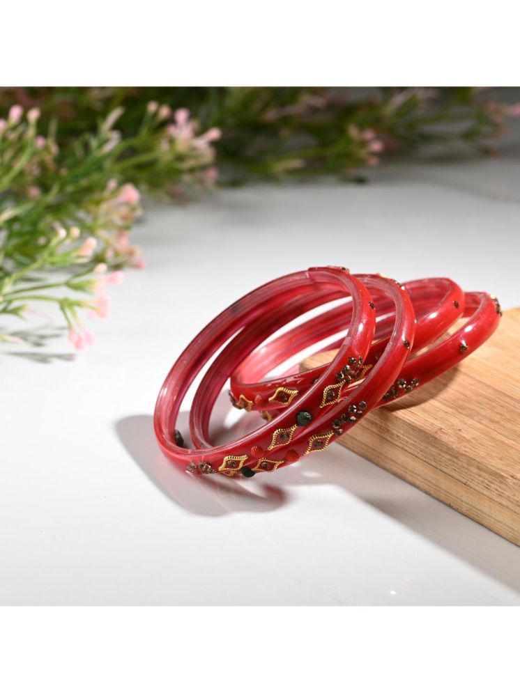     			Somil Red Bangle Set ( Pack of 4 )