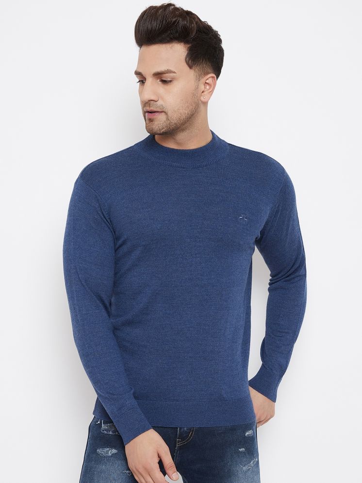     			98 Degree North Woollen High Neck Men's Full Sleeves Pullover Sweater - Blue ( Pack of 1 )