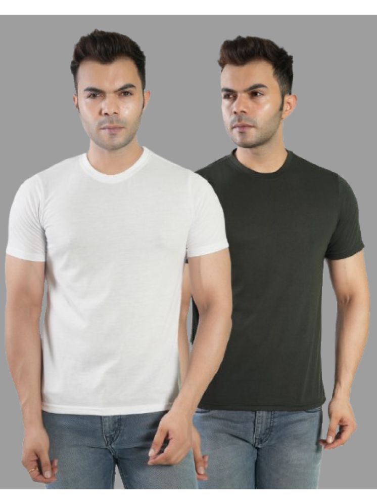     			CALTUS FASHION Cotton Regular Fit Solid Half Sleeves Men's Round T-Shirt - Multicolor7 ( Pack of 2 )