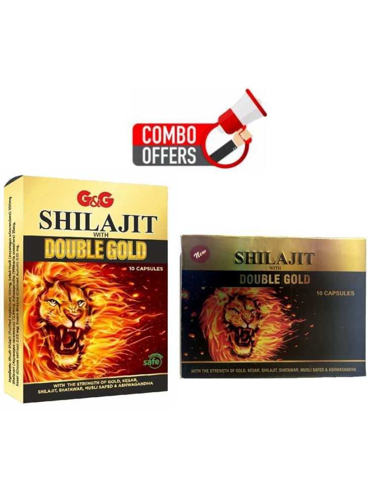     			G & G Pharmacy Shilajit With Double Gold Ayurvedic Capsule 10 no.s & Pee Dee Shilajit With Double Gold Capsule 10 no.s Pack Of 2