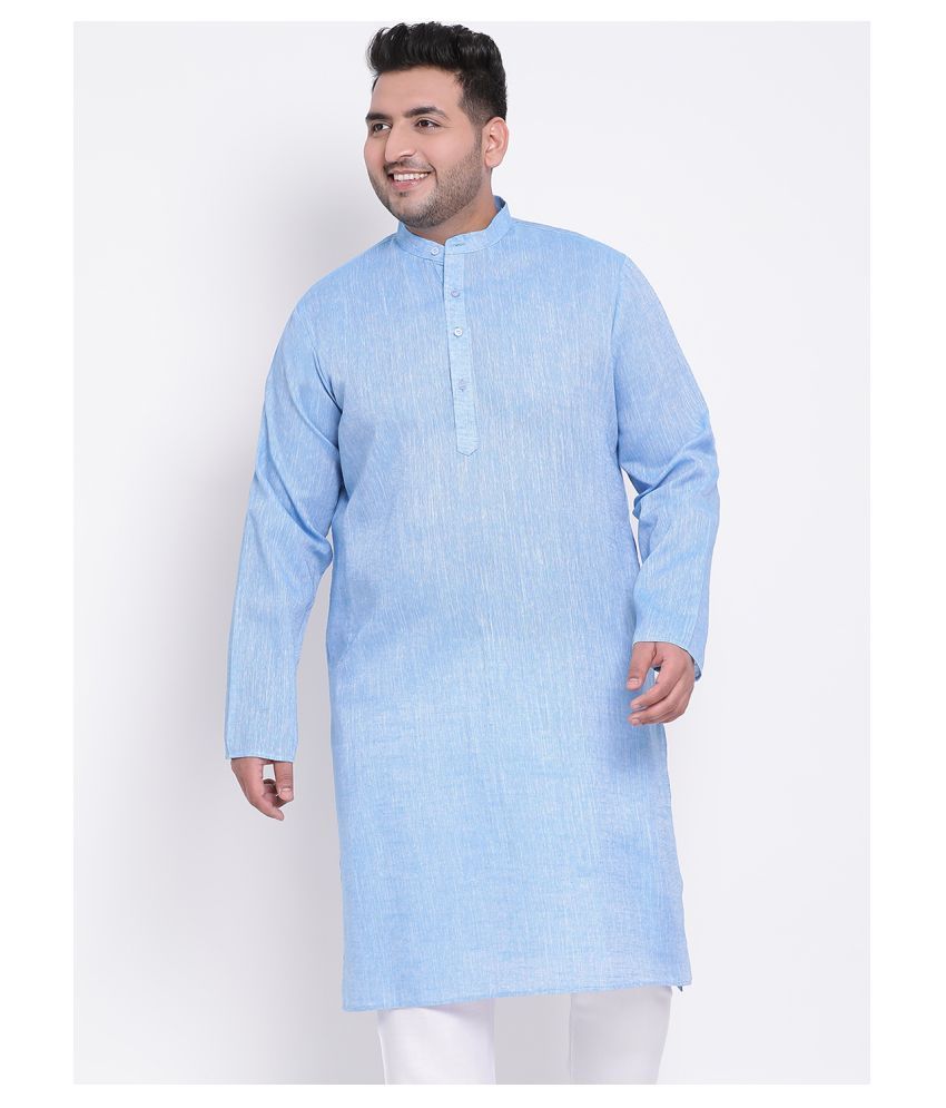     			Hangup - Blue Linen Men's Kurta ( )