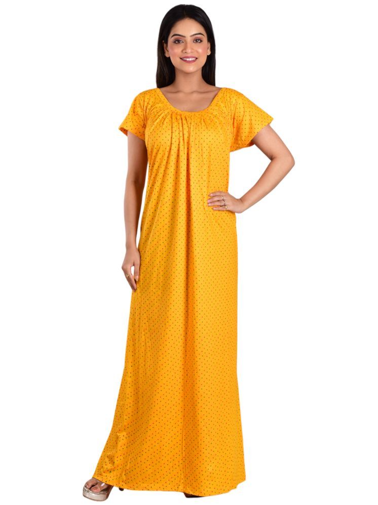     			PIYALI'S CREATION WOMEN'S Yellow Hosiery Women's Nightwear Nighty & Night Gowns ( Pack of 1 )