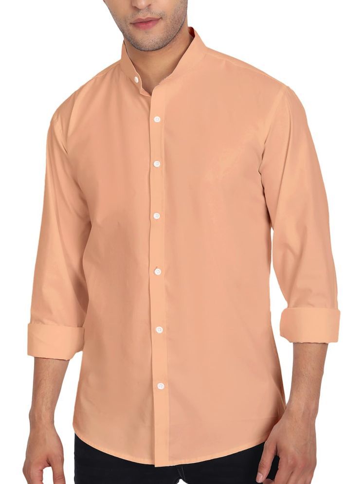     			UNI VIBE Cotton Blend Slim Fit Solids Full Sleeves Men's Casual Shirt - Orange ( Pack of 1 )