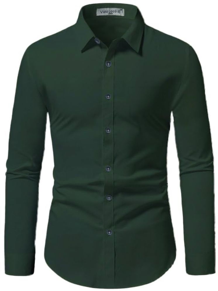     			UNI VIBE Cotton Blend Slim Fit Solids Full Sleeves Men's Casual Shirt - Green ( Pack of 1 )