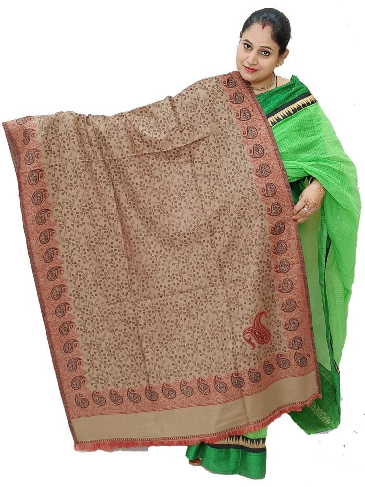     			Vrinde Beige Self Design Shawl - ( Pack of 1 )