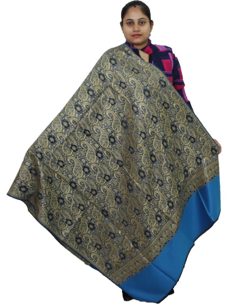     			Vrinde Blue Self Design Shawl - ( Pack of 1 )