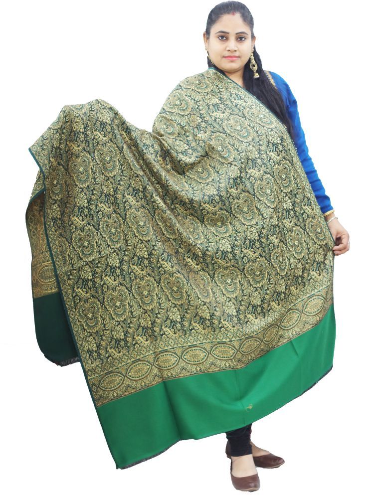     			Vrinde Green Self Design Shawl - ( Pack of 1 )