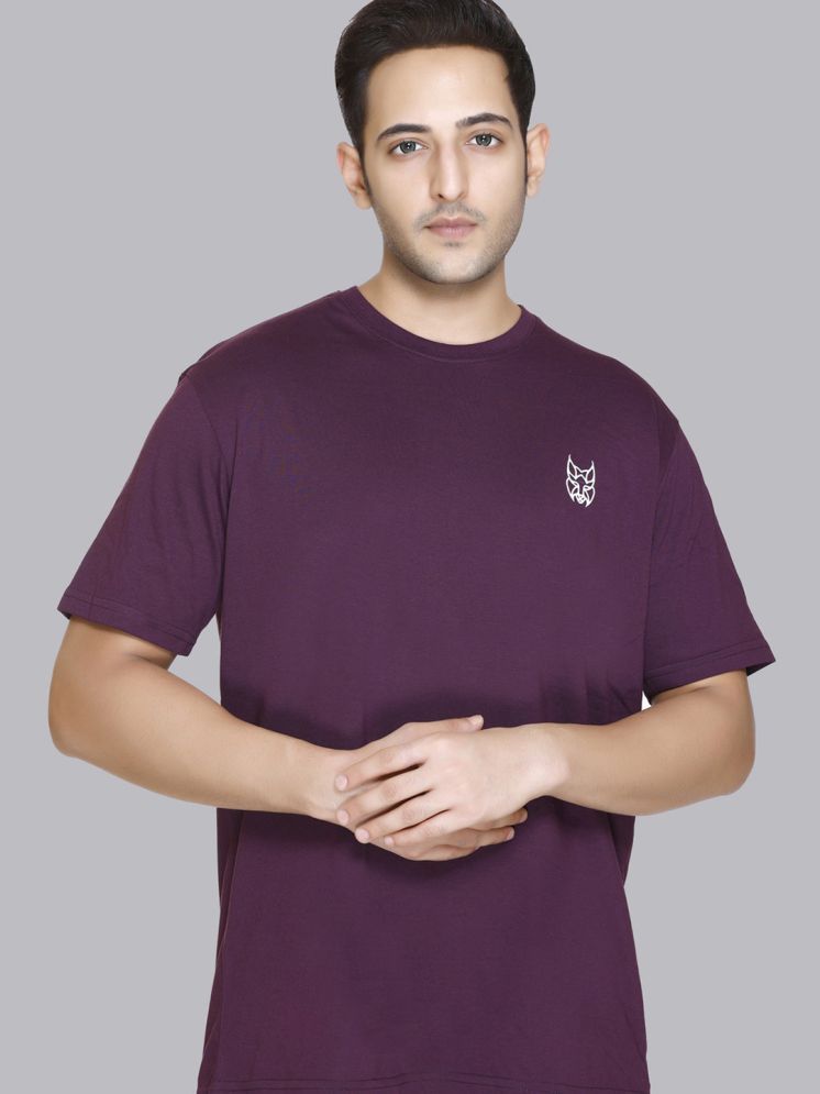     			stelvin Pack of 1 Cotton Blend Regular Fit Men's T-Shirt ( Purple )