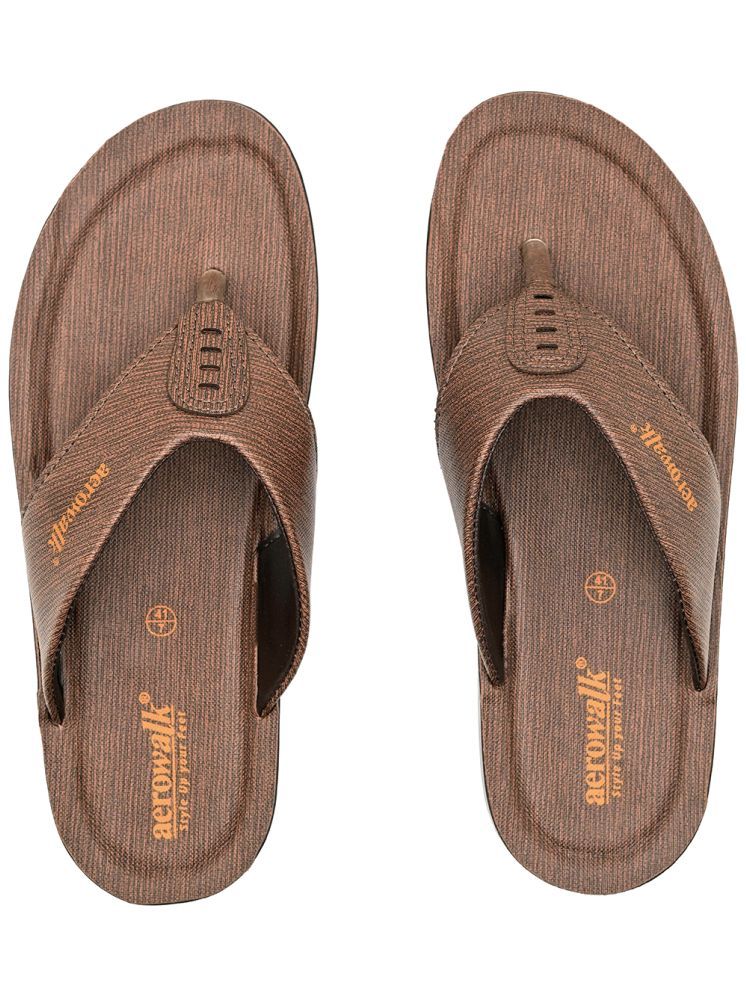     			Aerowalk Brown Men's Thong Flip Flop