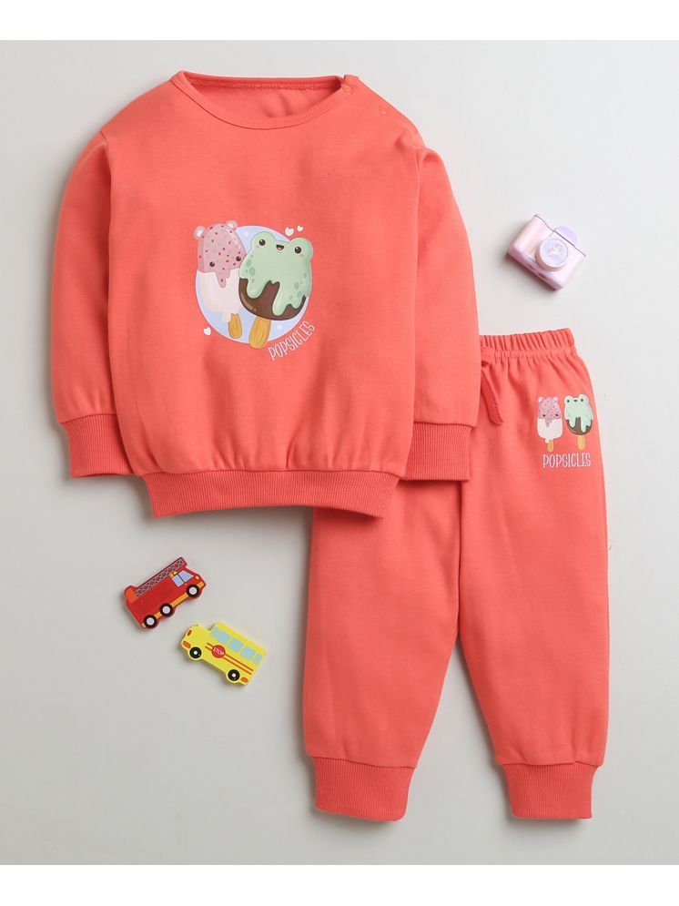     			BUMZEE Pack of 1 Baby Girls Cotton Sweatshirt & Jogger Set ( Coral )