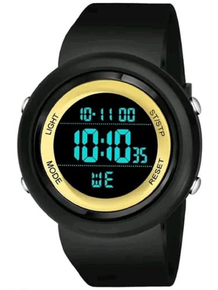     			Cosmic Black PU Digital Men's Watch