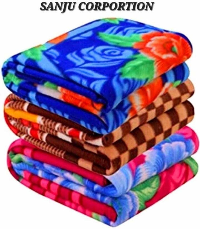     			FuzzyNest Microfiber Abstract Printed Single Bed Blanket ( 220 cm x 150 cm ) - Multicolor ( Pack of 3 )